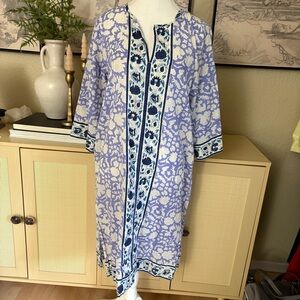 SZ BLOCKPRINTS Tunic Blue Patterned Tunic Dress Bohemian Size Small‎